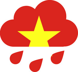 Vietnam flag on Rain Drops Icon