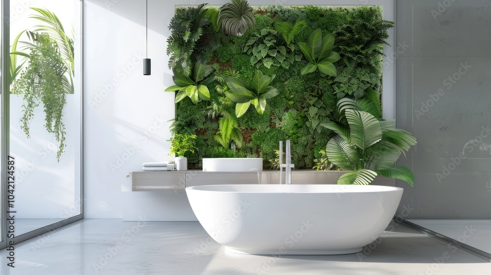 Canvas Prints Modern Bathroom with Green Wall