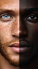 Fototapeta premium Multi-ethnic diversity and beauty. Group of different ethnicity against a background. 