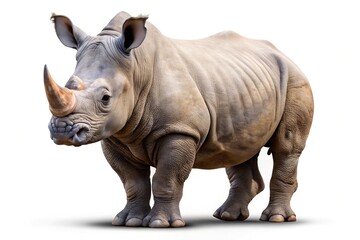 Fototapeta premium cute adorable rhino isolated on transparent background with depth of field effect