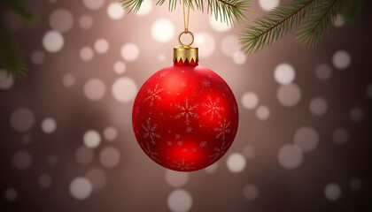 Fototapeta premium red christmas ball vector illustration with a white accent, png