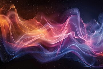 Fototapeta premium A colorful wave of light with a blue and orange swirl