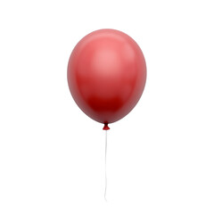 red helium balloon. Birthday balloon flying for party and celebrations. Isolated on white background. Generative AI