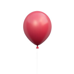 red helium balloon. Birthday balloon flying for party and celebrations. Isolated on white background. Generative AI