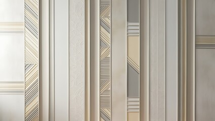 Obraz premium Modern dining room featuring bold wallpaper and stylish modern furniture