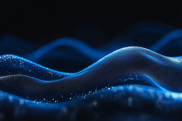 mesmerizing visual of undulating blue waves, representing fluidity and motion in a digital or abstract context