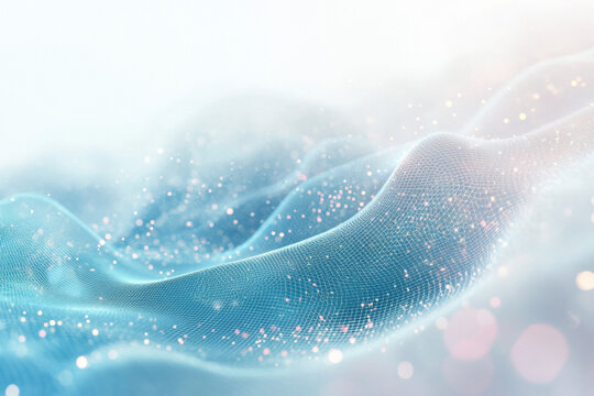 smooth wave pattern in hues of blue, representing digital background - Powered by Adobe