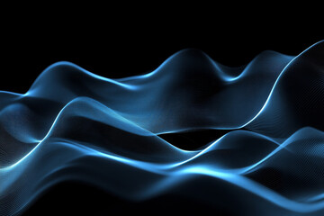 abstract representation of flowing blue waves background