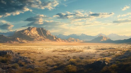 Mountain Landscape at Sunset