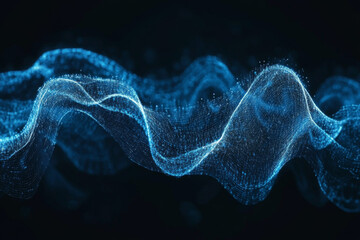 abstract representation of flowing blue waves background