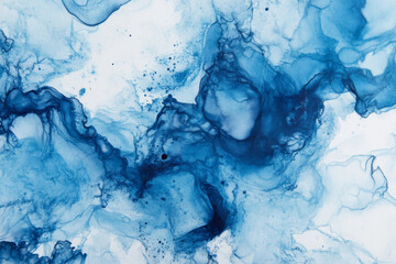 abstract blue watercolor image featuring flowing shapes and textures