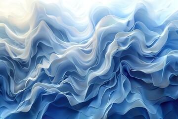 Obraz premium The image is a blue wave with a white background