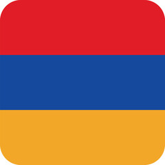 Button shaped national flag of the European country of ARMENIA