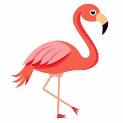 Obraz premium pink flamingo isolated on white