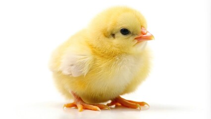 Obraz premium Cute little chick silhouette on white background