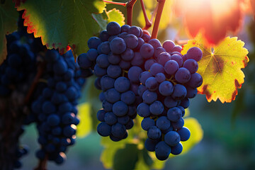 Dark purple vine grapes