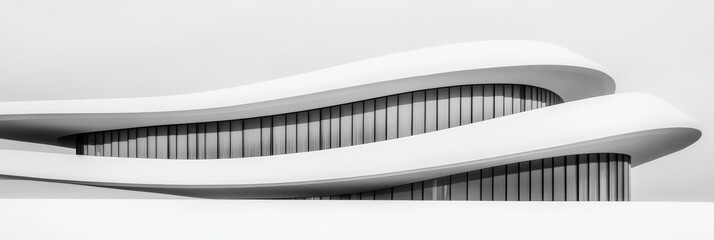 現代建築の弧を描く建物の外観が印象的なデザイン