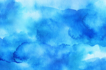 abstract watercolor design featuring various shades of blue background