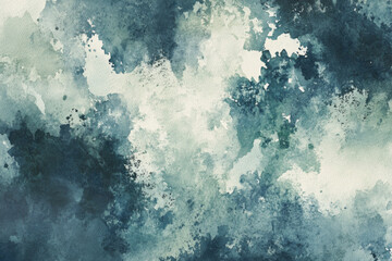 Obraz premium abstract watercolor painting featuring calming hues of blue and green, blending seamlessly with hints of white.