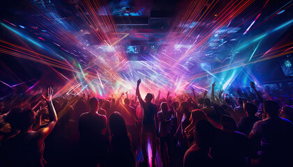 People dancing in a night club
