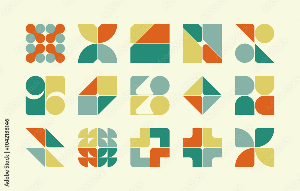 Canvas Prints set of fully editable vector graphic elements, geometric shapes, abstract forms and futuristic icons
