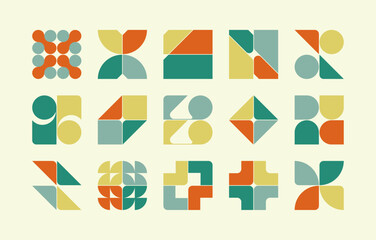 Set of fully editable vector graphic elements, geometric shapes, abstract forms and futuristic icons.
