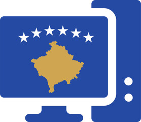 Monitor and CPU icon Kosovo Flag