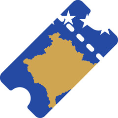 Kosovo Flag On ticket