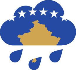 Kosovo flag on Rain Drops Icon