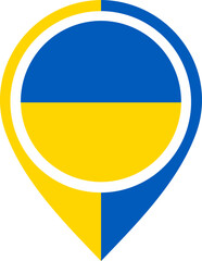 Map Icon Inside Ukraine Flag