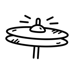 Cymbal Line Line Doodle Illustration
