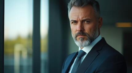 Fototapeta premium Business Man in Contemplative Pose