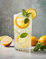 Refreshing citrus cocktail with mint