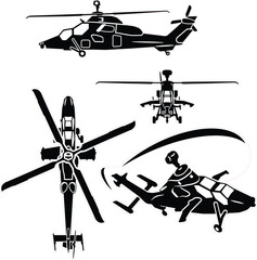 Medium size attack helicopter vector set © tzuky333