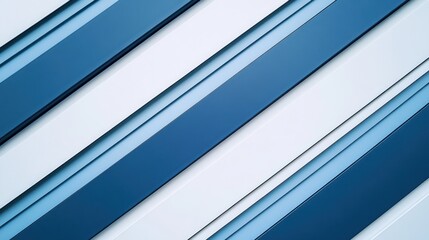 Obraz premium Detailed blue and white diagonal stripes, perfectly aligned on a smooth white background.