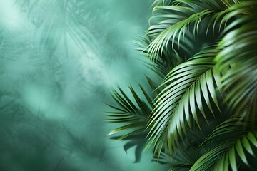 A close up of a bunch of palm leaves