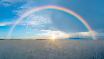 비온 뒤 무지개가 뜬 하늘