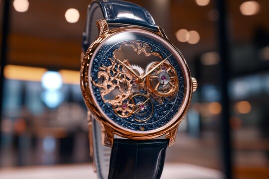 Close-up of a high-end watch collection, displayed with a sense of pride and importance