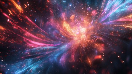 Fototapeta premium Detailed depiction of fireworks lighting up the sky during a national celebration, with vibrant bursts and trails.