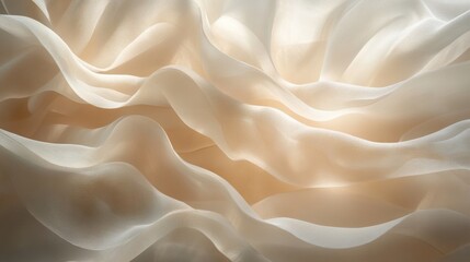 Fototapeta premium Detailed, elegant layers of translucent waves creating a calming abstract background.