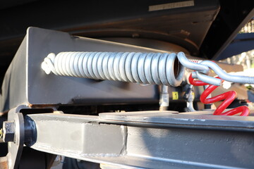 Detailed CloseUp of the Spring Mechanism Used in Truck Trailer Systems for Enhanced Performance