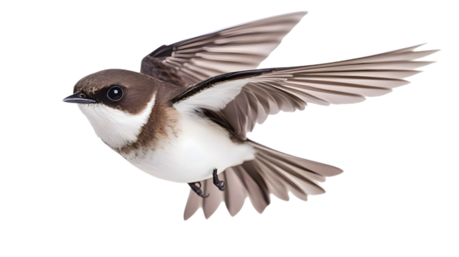 Sand Martin Bird on Transparent Background PNG, Photo Realistic, Wallpaper, Cover and Screen for Smartphone, PC, Laptop, Transparent PNG