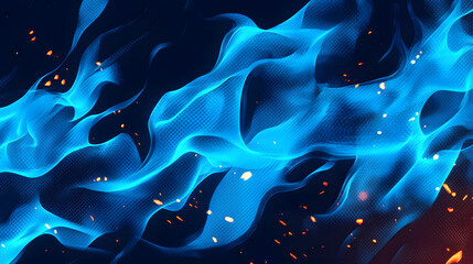 halftone dot pattern flame blue fire background