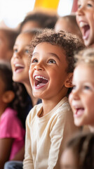 Group of children laughing and having fun