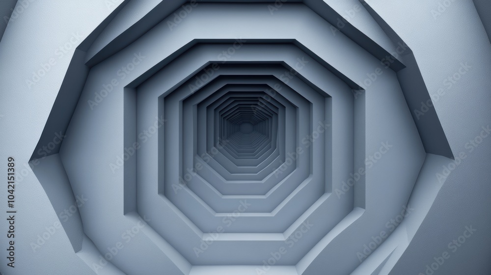 Aufkleber Layered hexagons create a visually striking geometric abstraction, drawing the viewer's eye toward the central focal point. Generative AI