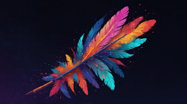 December is the International Day of the World's Indigenous Peoples, while November is National Native American Heritage Month. Vector banner The background's feather pattern-