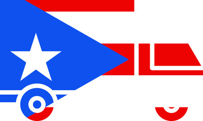 Truck Icon of Puerto Rico Flag