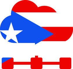 Cloud Server Icon of Puerto Rico Flag