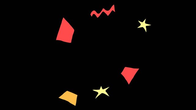 Pack of cartoon impact effects. 6 hand-drawn elements with alpha channel and transparent background