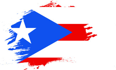 Grunge Brush On Flag Of Puerto Rico